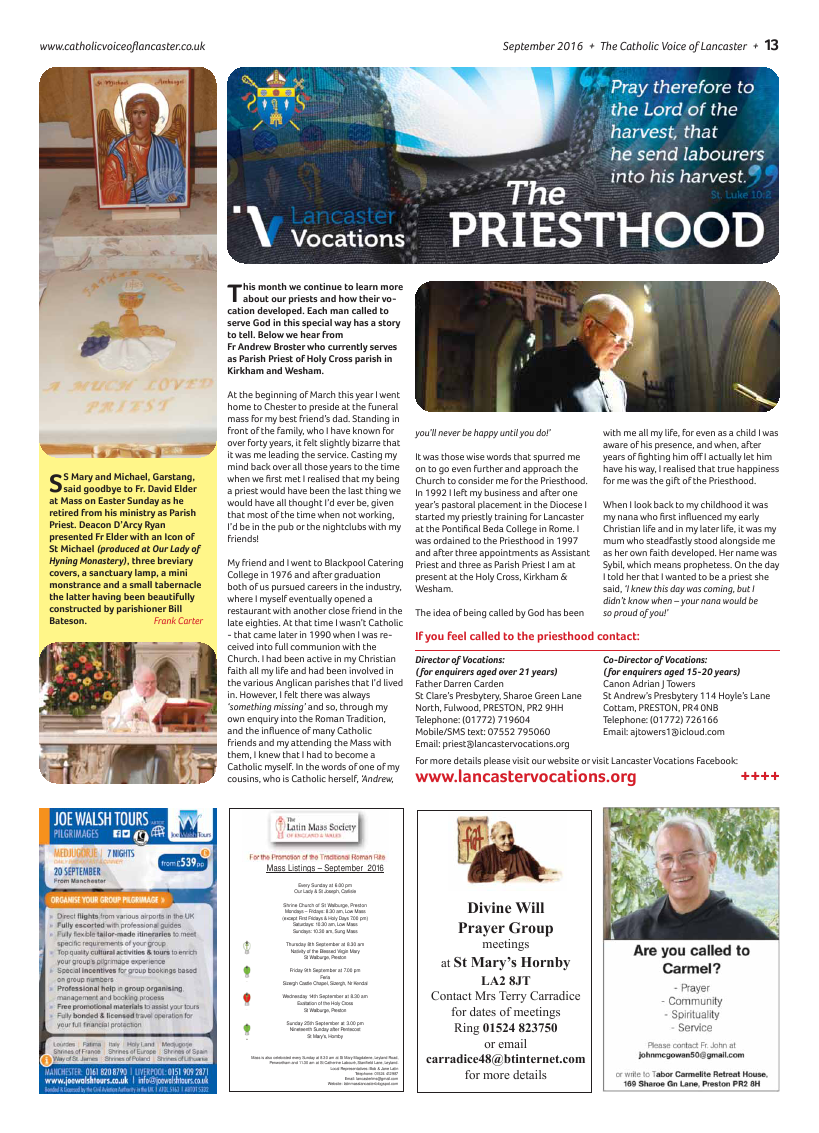 Sept 2016 edition of the Catholic Voice of Lancaster - Page 