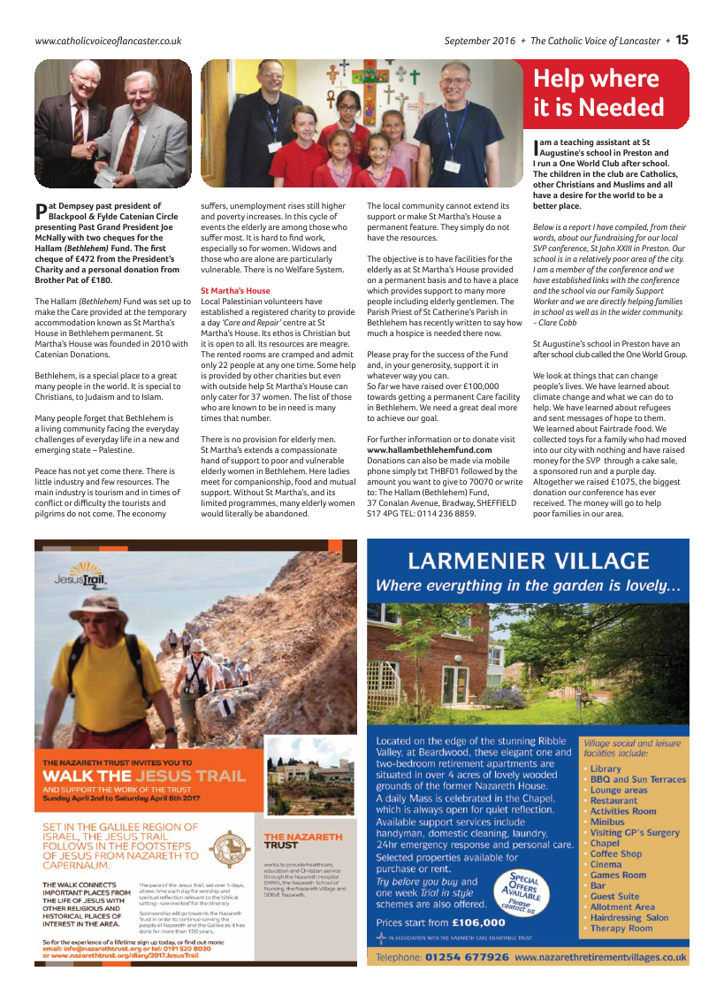 Sept 2016 edition of the Catholic Voice of Lancaster - Page 