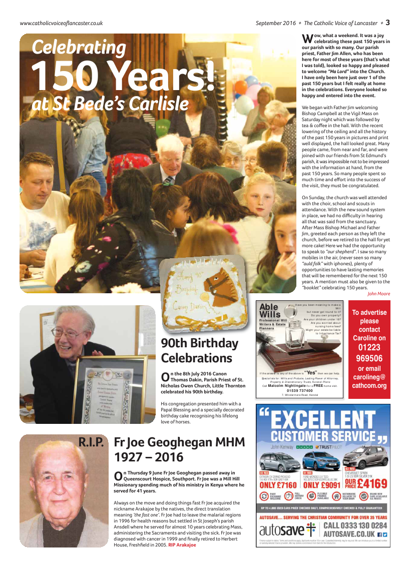 Sept 2016 edition of the Catholic Voice of Lancaster - Page 