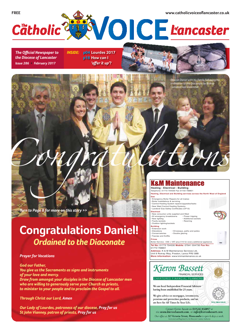 Feb 2017 edition of the Catholic Voice of Lancaster - Page Feb 2017 edition of the Catholic Voice of Lancaster - Page