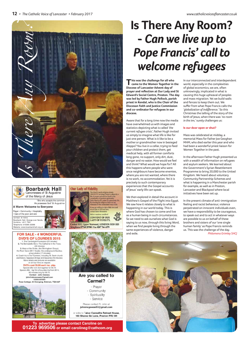 Feb 2017 edition of the Catholic Voice of Lancaster - Page 