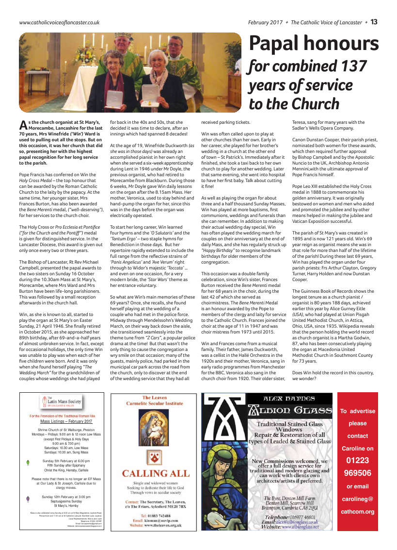Feb 2017 edition of the Catholic Voice of Lancaster - Page Feb 2017 edition of the Catholic Voice of Lancaster - Page