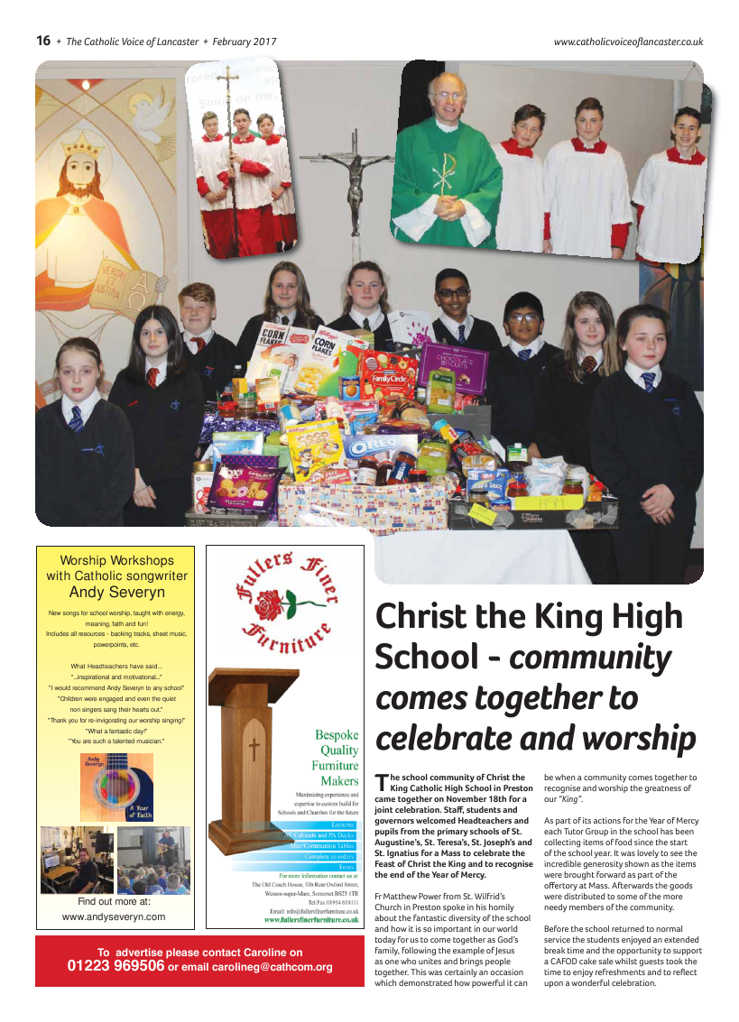 Feb 2017 edition of the Catholic Voice of Lancaster - Page Feb 2017 edition of the Catholic Voice of Lancaster - Page
