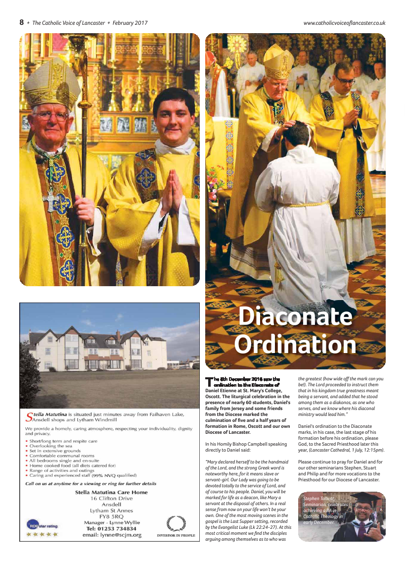 Feb 2017 edition of the Catholic Voice of Lancaster - Page 