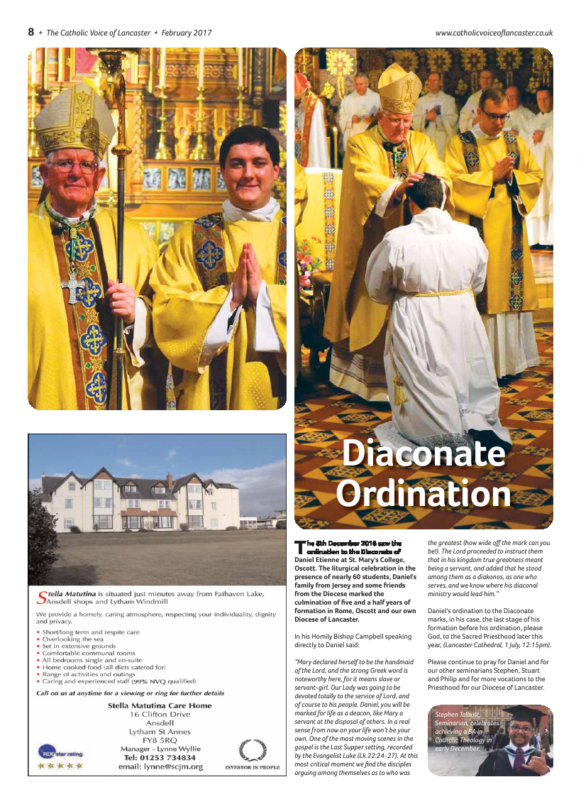 Feb 2017 edition of the Catholic Voice of Lancaster - Page Feb 2017 edition of the Catholic Voice of Lancaster - Page