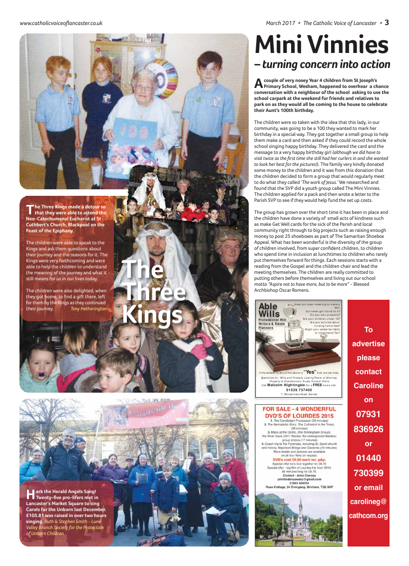 Mar 2017 edition of the Catholic Voice of Lancaster - Page 