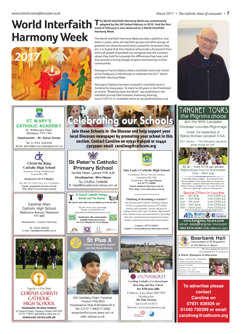 Mar 2017 edition of the Catholic Voice of Lancaster - Page 