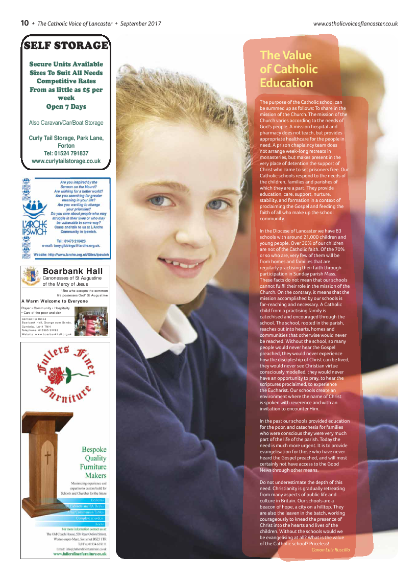 Sept 2017 edition of the Catholic Voice of Lancaster - Page 