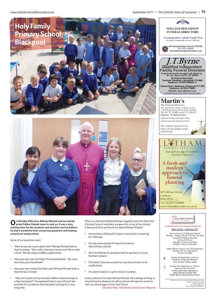 Sept 2017 edition of the Catholic Voice of Lancaster - Page 