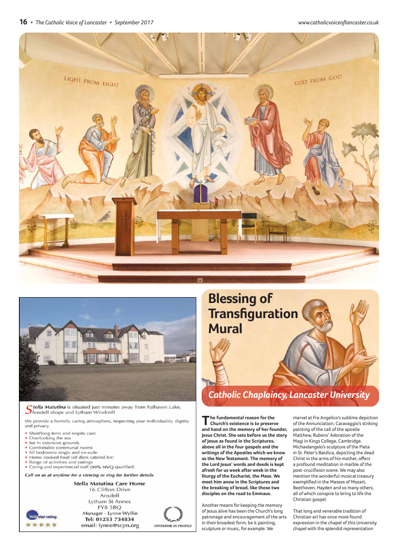Sept 2017 edition of the Catholic Voice of Lancaster - Page 