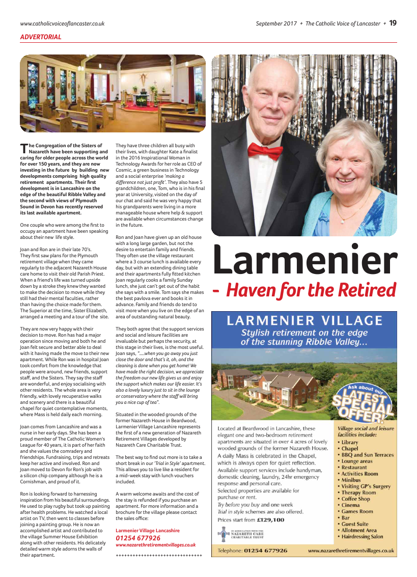 Sept 2017 edition of the Catholic Voice of Lancaster - Page 