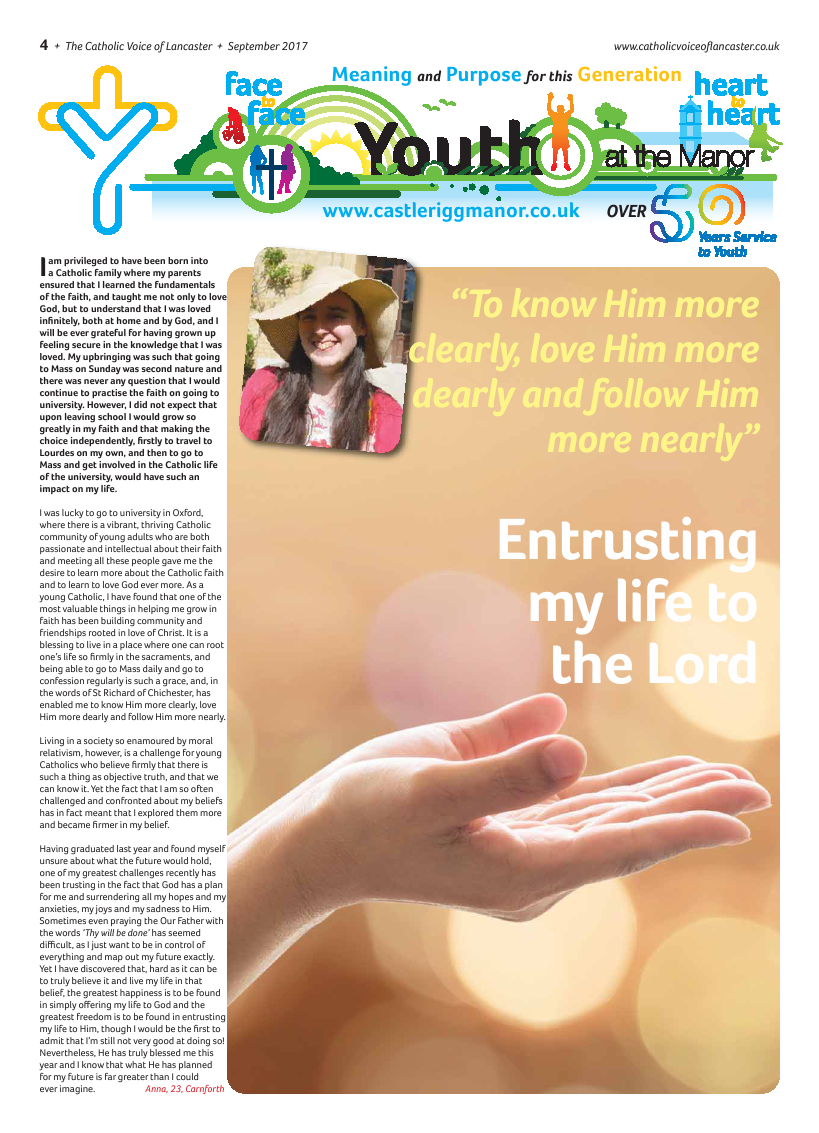 Sept 2017 edition of the Catholic Voice of Lancaster - Page 