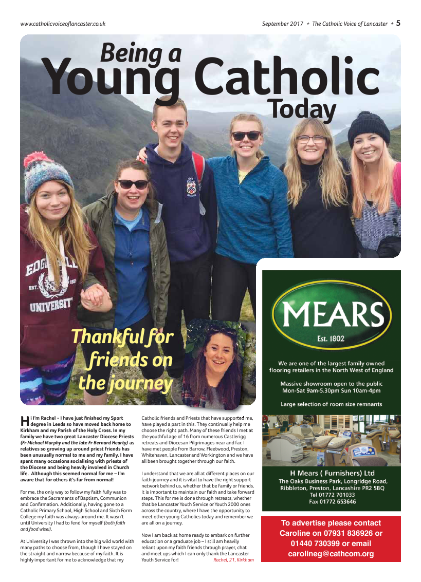 Sept 2017 edition of the Catholic Voice of Lancaster - Page 