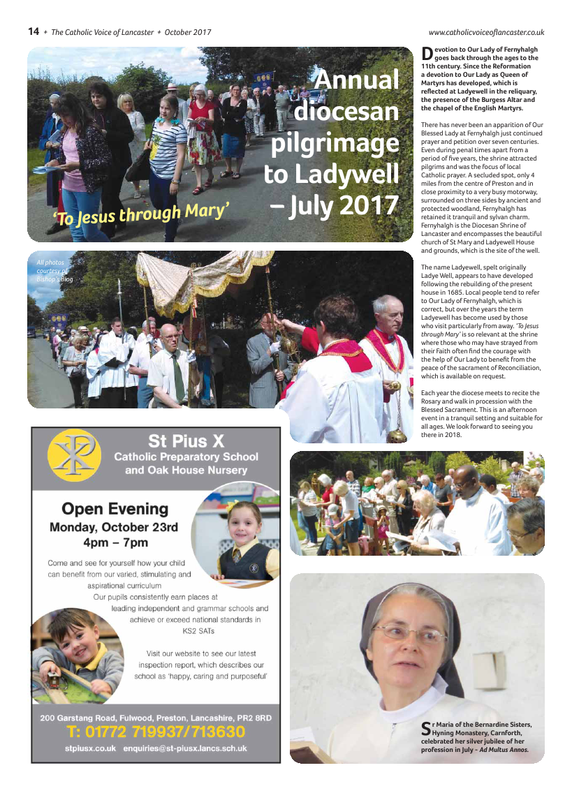 Oct 2017 edition of the Catholic Voice of Lancaster - Page 