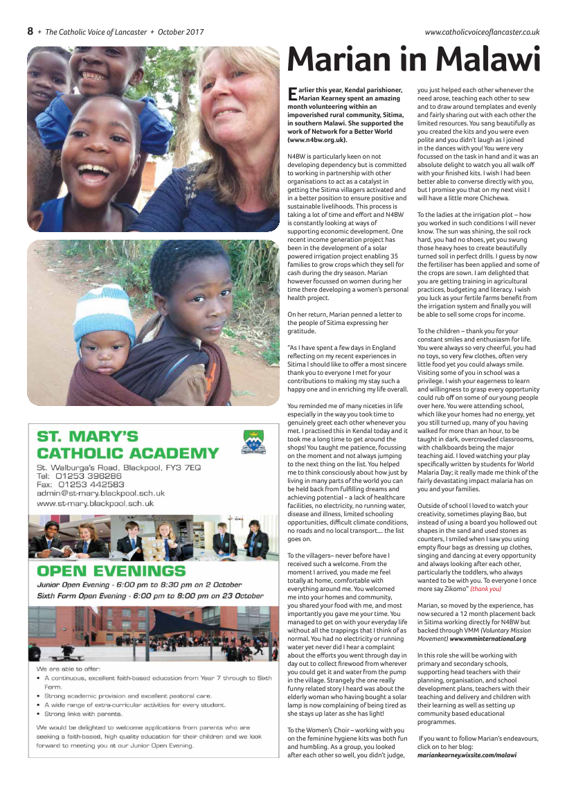 Oct 2017 edition of the Catholic Voice of Lancaster - Page 