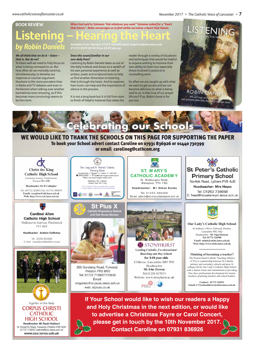 Nov 2017 edition of the Catholic Voice of Lancaster - Page 