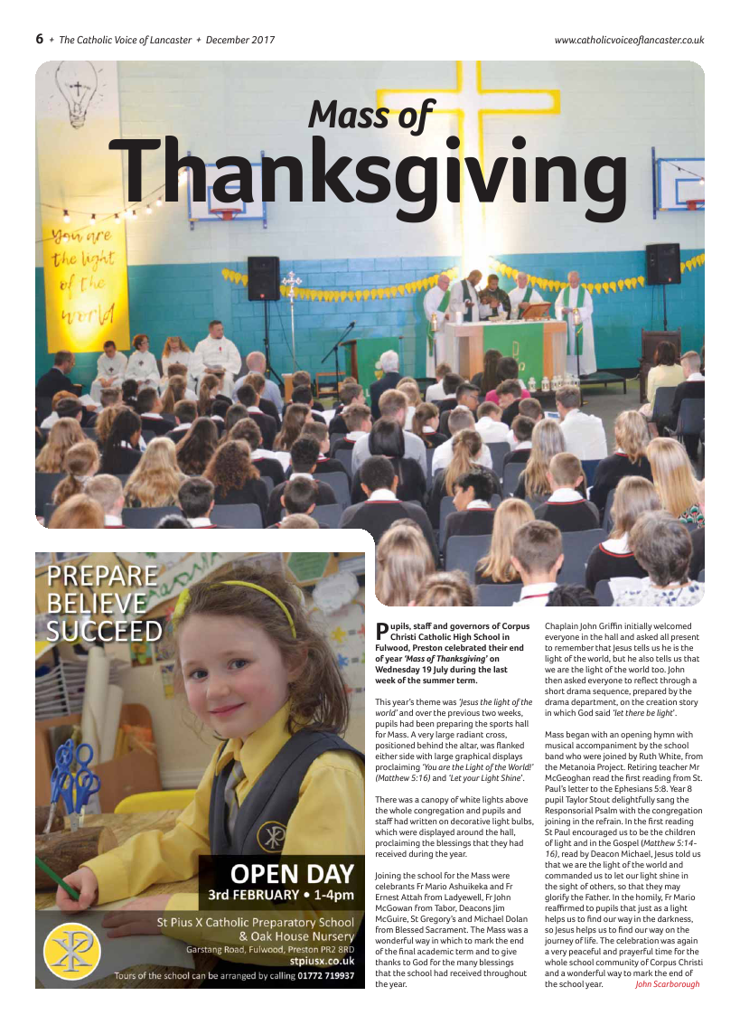 Dec 2017 edition of the Catholic Voice of Lancaster - Page 