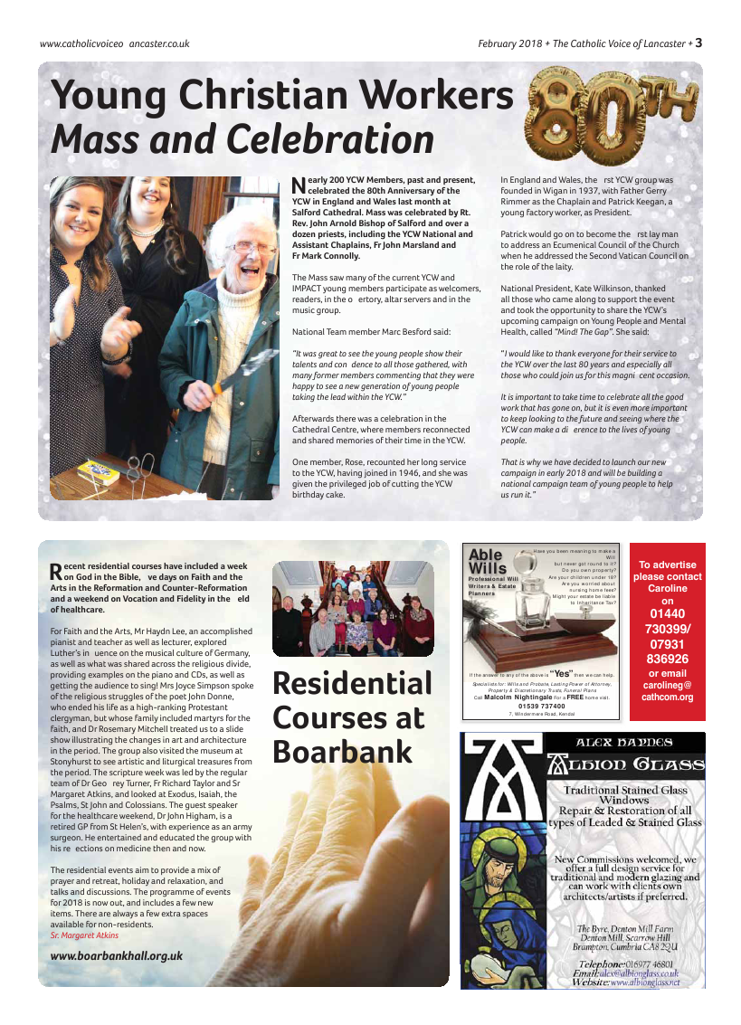 Feb 2018 edition of the Catholic Voice of Lancaster - Page 