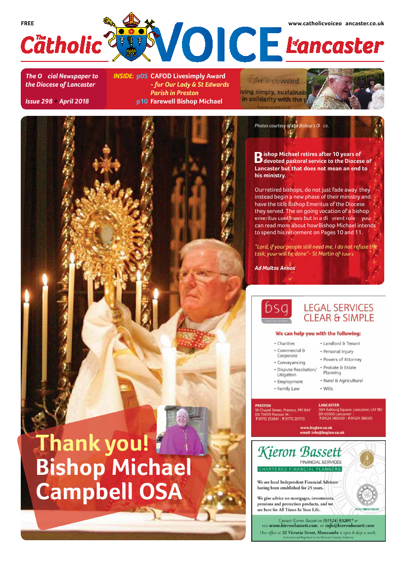 Apr 2018 edition of the Catholic Voice of Lancaster - Page 