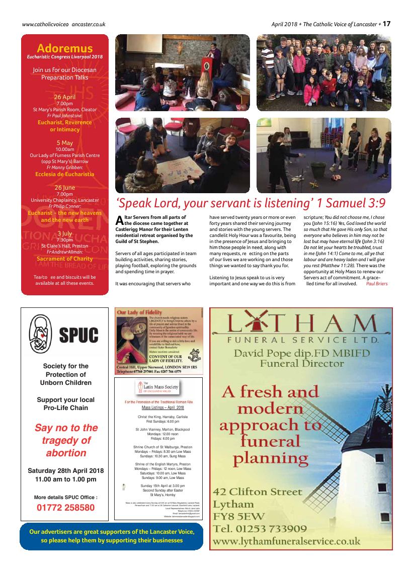 Apr 2018 edition of the Catholic Voice of Lancaster - Page 