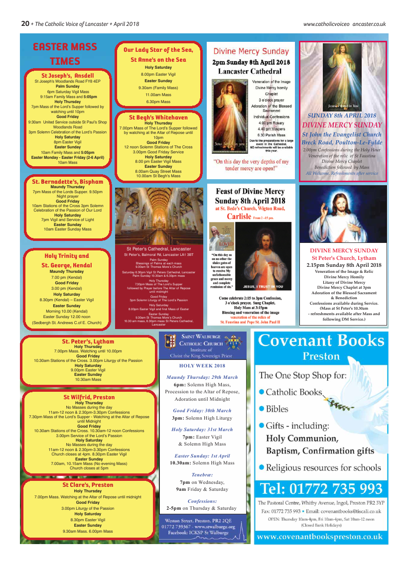Apr 2018 edition of the Catholic Voice of Lancaster - Page 