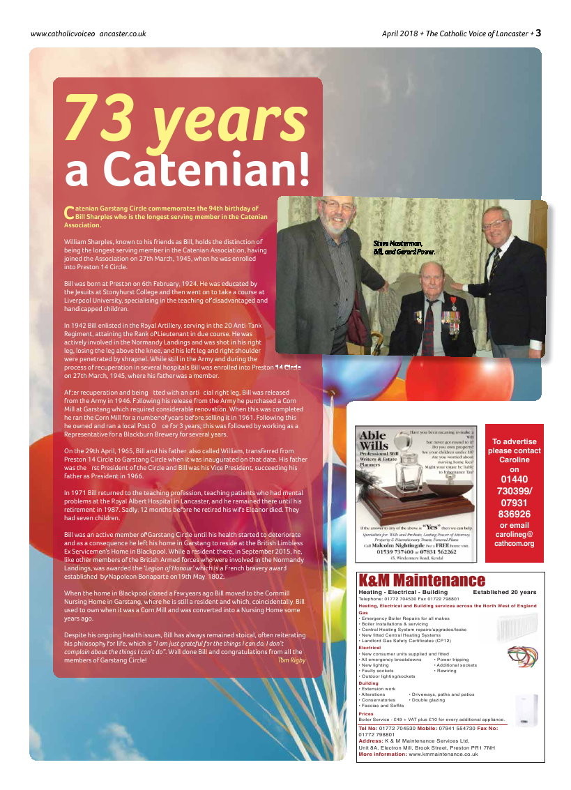 Apr 2018 edition of the Catholic Voice of Lancaster - Page 