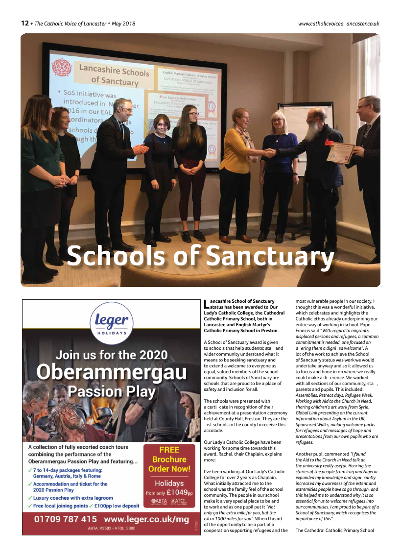 May 2018 edition of the Catholic Voice of Lancaster - Page 