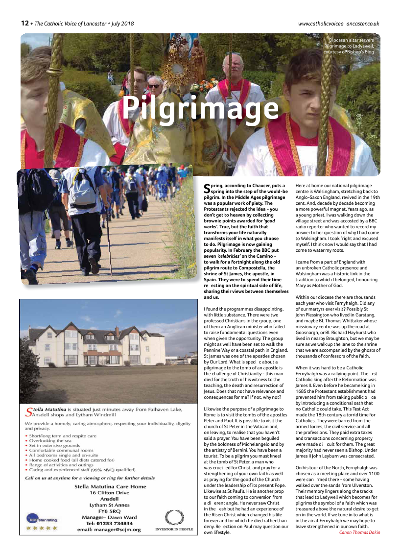 Jul/Aug 2018 edition of the Catholic Voice of Lancaster - Page 