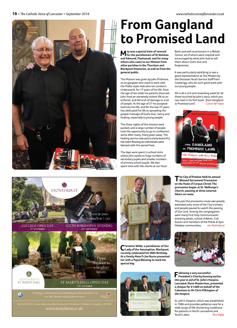 Sept 2018 edition of the Catholic Voice of Lancaster - Page 