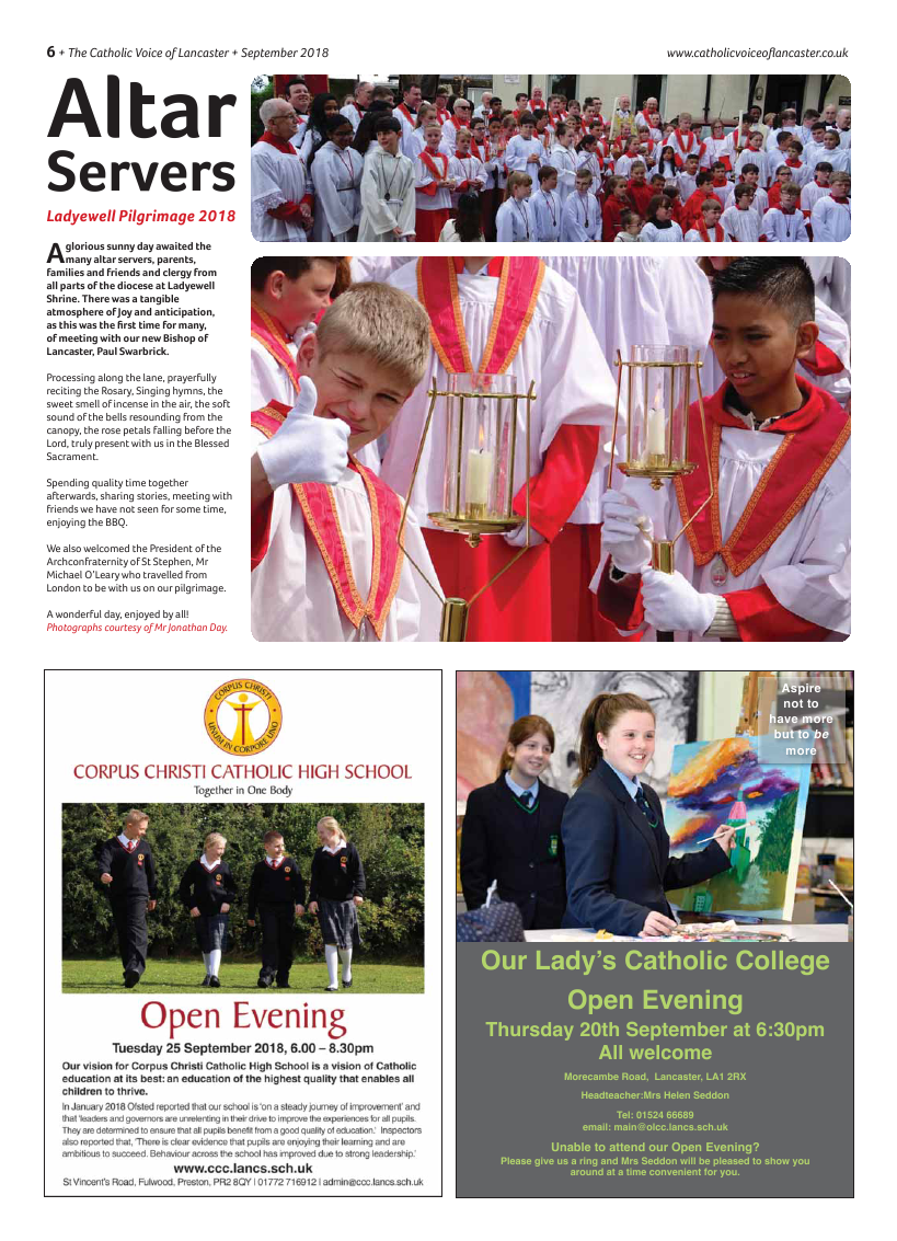 Sept 2018 edition of the Catholic Voice of Lancaster - Page 