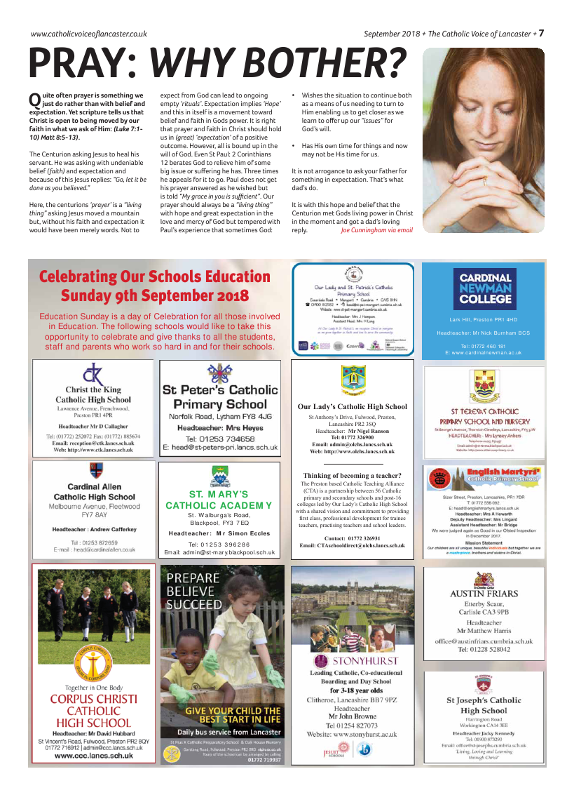 Sept 2018 edition of the Catholic Voice of Lancaster - Page 