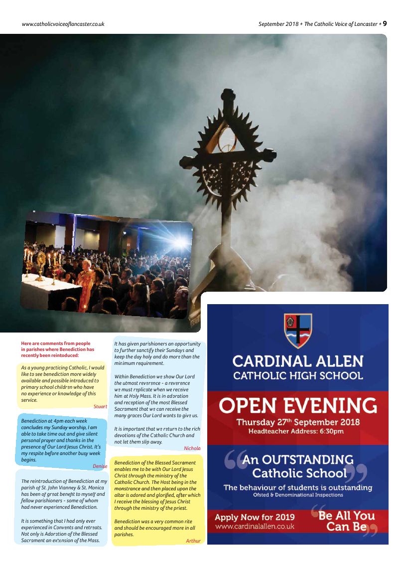 Sept 2018 edition of the Catholic Voice of Lancaster - Page 