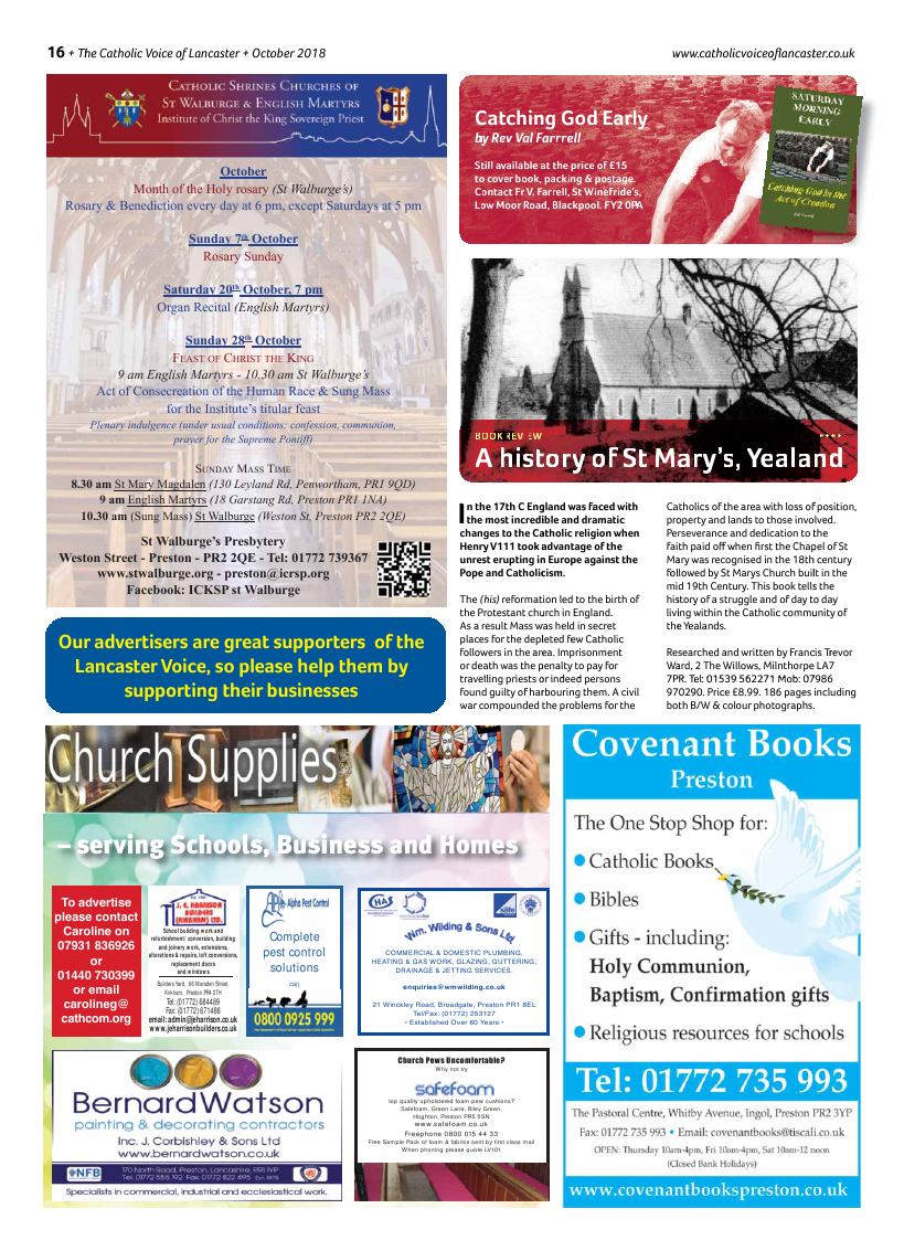 Oct 2018 edition of the Catholic Voice of Lancaster - Page 