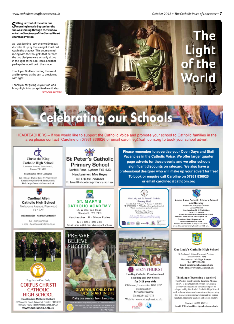 Oct 2018 edition of the Catholic Voice of Lancaster - Page 