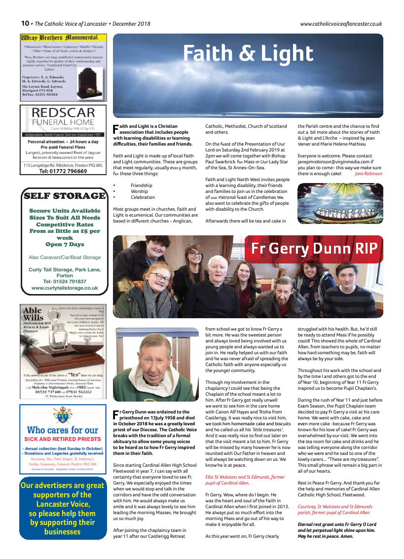 Dec 2018 edition of the Catholic Voice of Lancaster - Page 