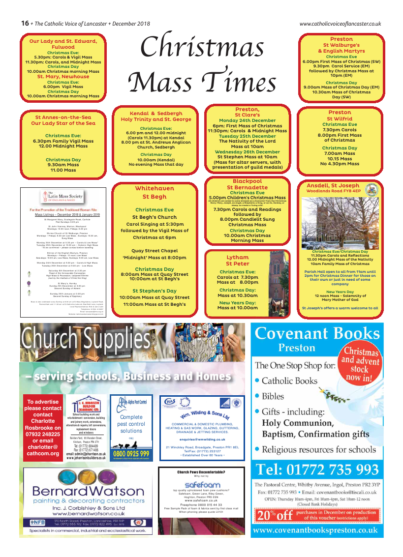 Dec 2018 edition of the Catholic Voice of Lancaster - Page 