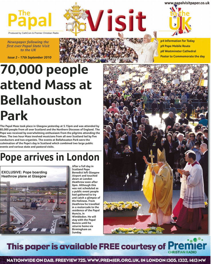 16 Sept 2010 edition of the Papal Visit - London