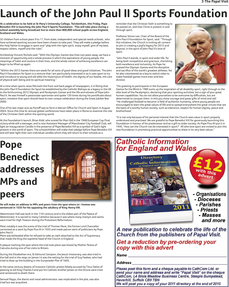 16 Sept 2010 edition of the Papal Visit - London