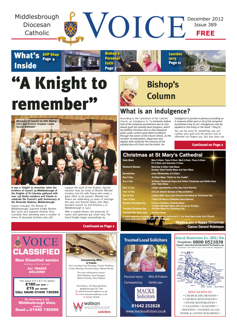 Dec 2012 edition of the Middlesbrough Voice