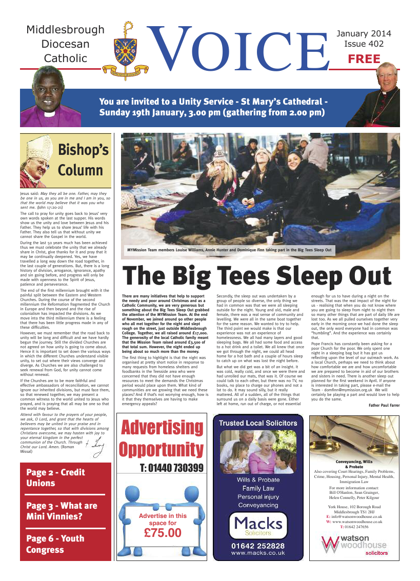 Jan 2014 edition of the Middlesbrough Voice