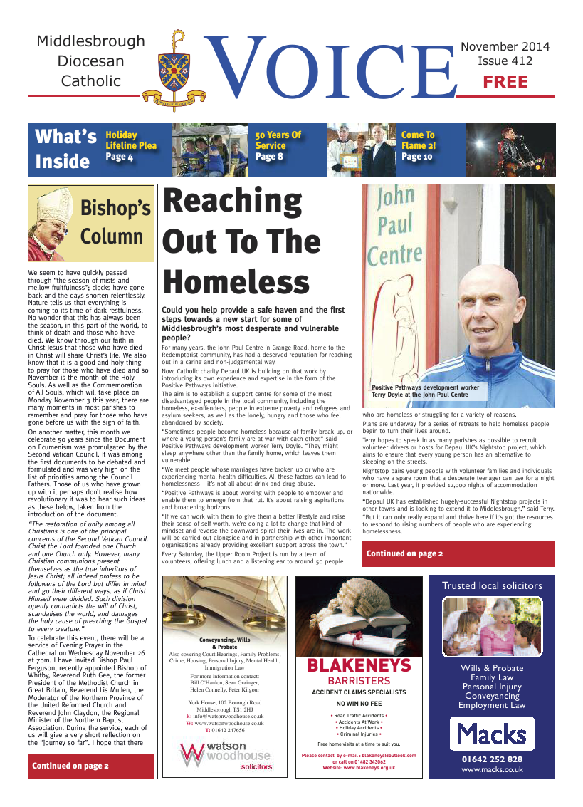 Nov 2014 edition of the Middlesbrough Voice