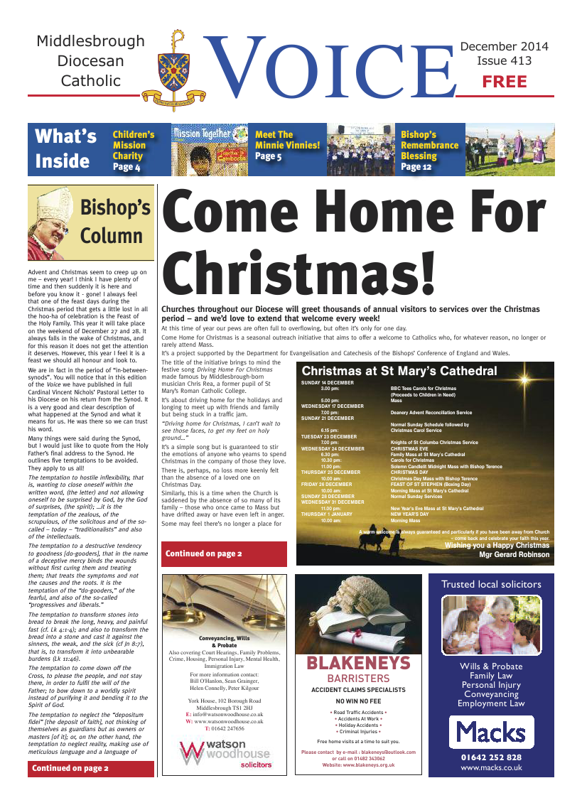 Dec 2014 edition of the Middlesbrough Voice