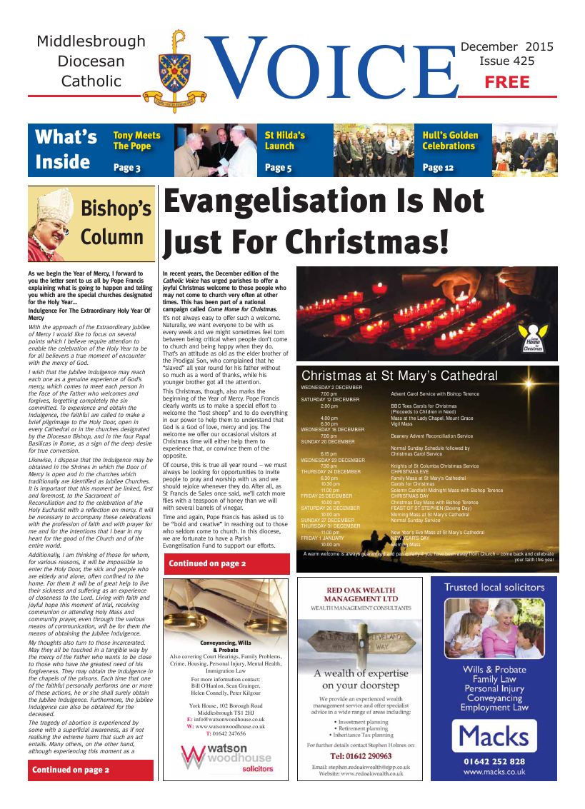 Dec 2015 edition of the Middlesbrough Voice