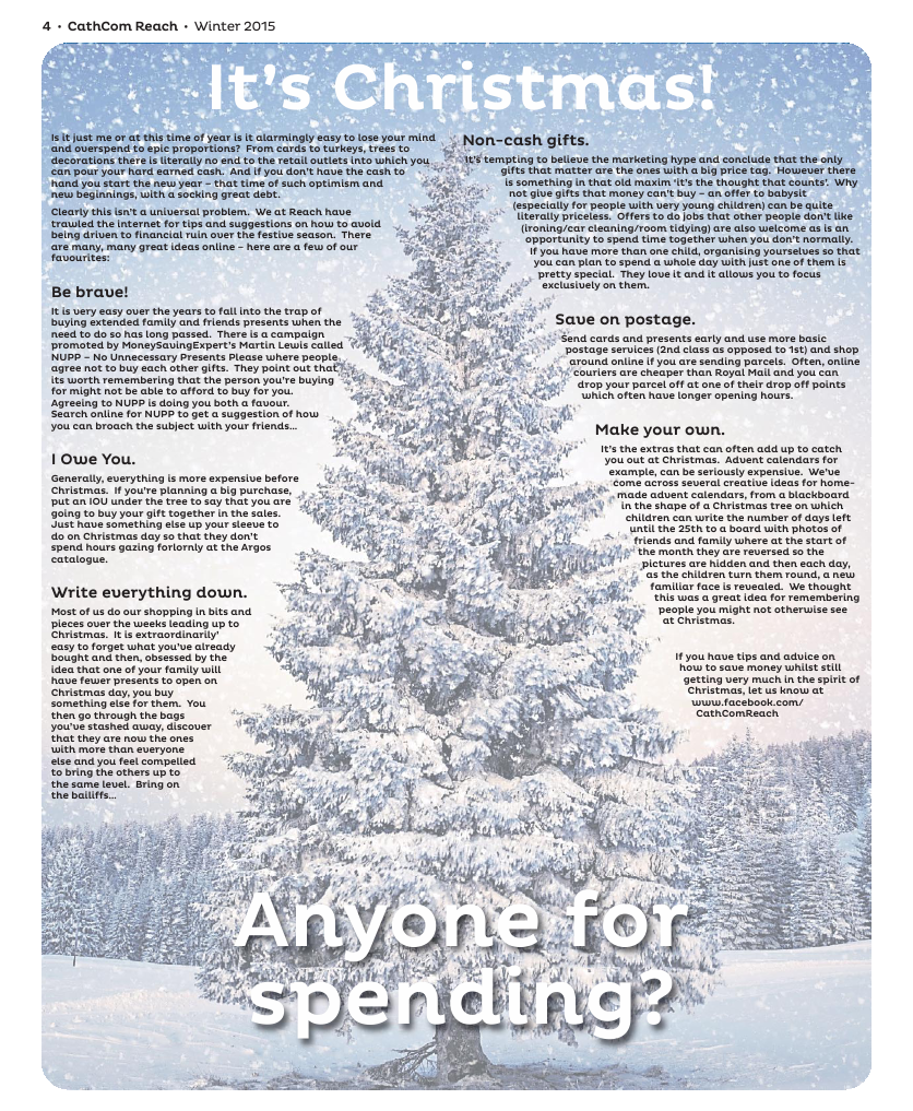Winter/Christmas 2015 edition of the Reach