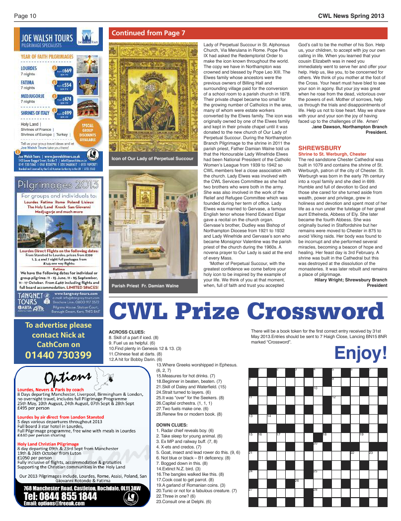 Spring 2013 edition of the CWL News