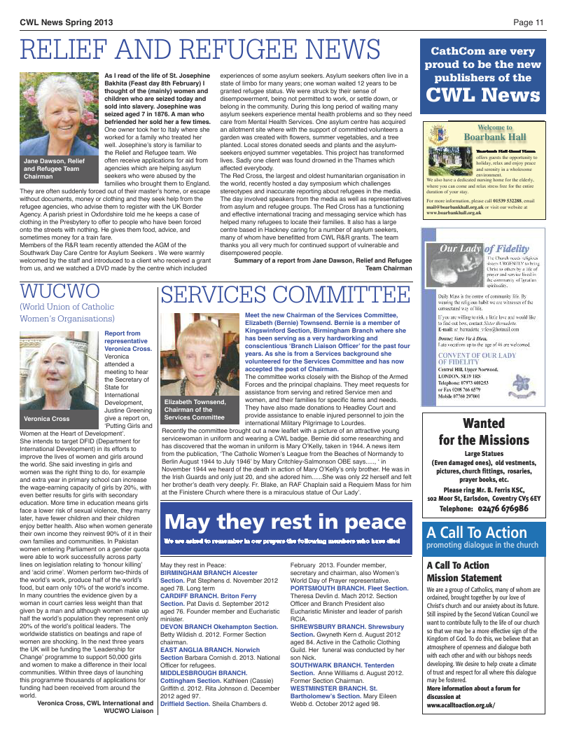 Spring 2013 edition of the CWL News