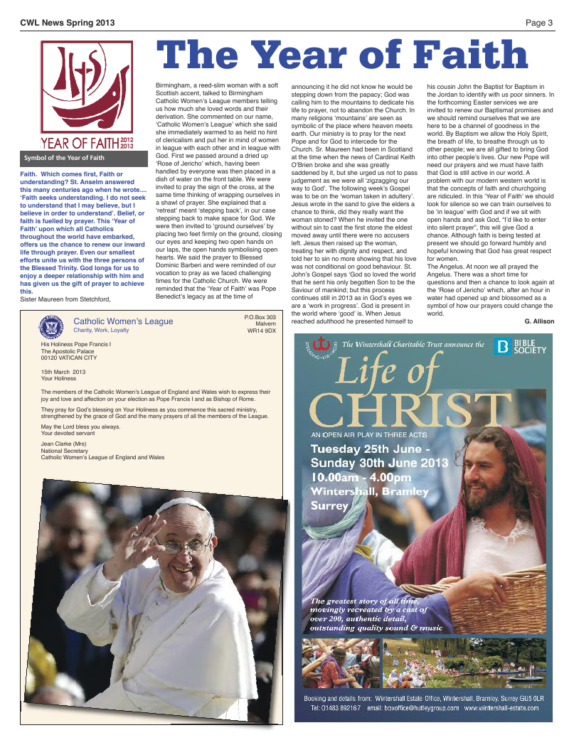 Spring 2013 edition of the CWL News