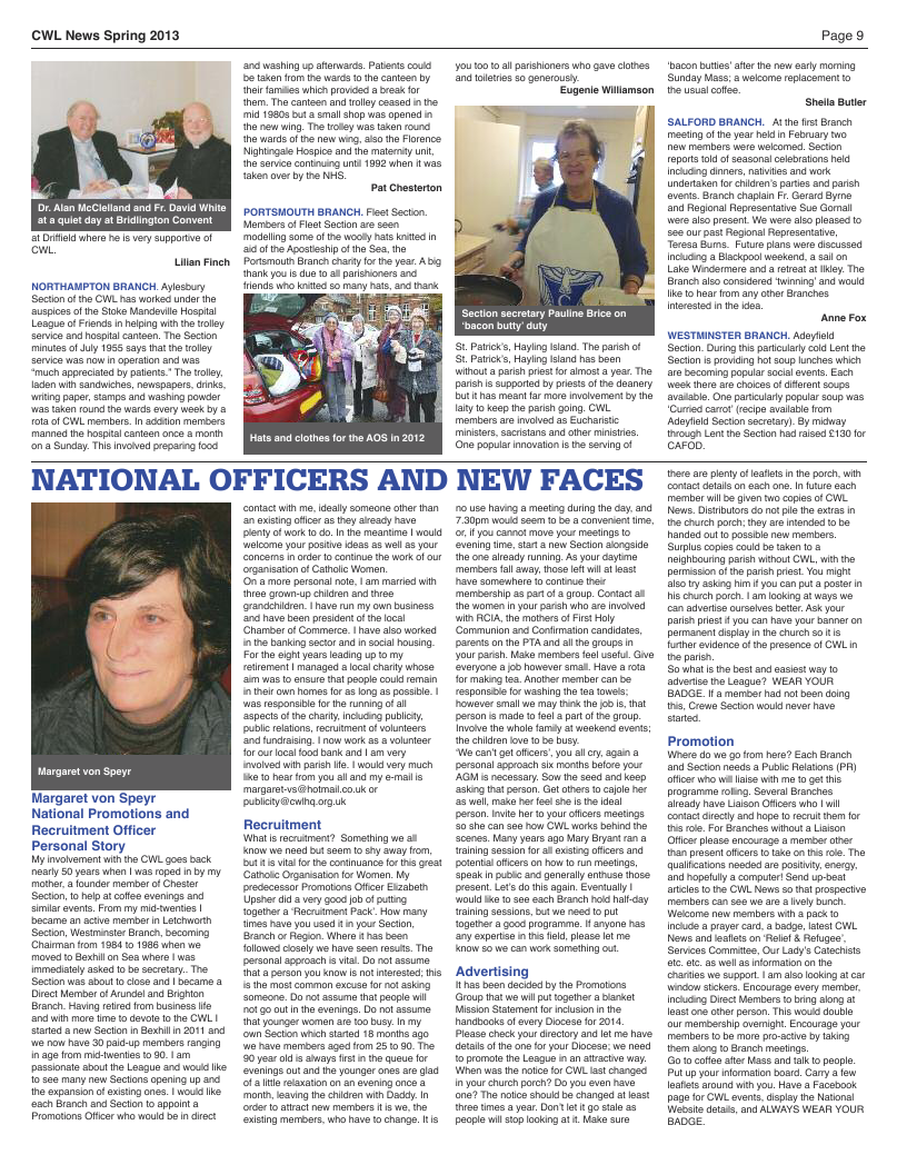 Spring 2013 edition of the CWL News