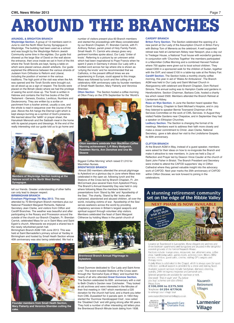 Winter 2013 edition of the CWL News