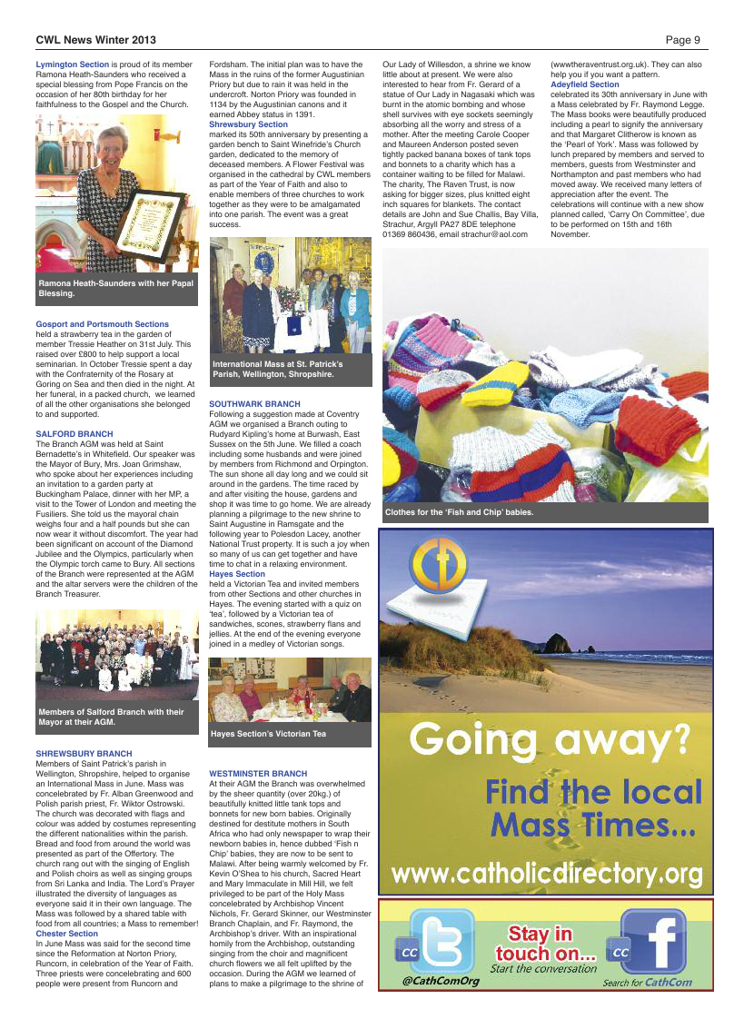 Winter 2013 edition of the CWL News